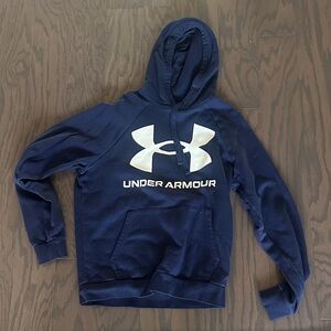 Under Armour Dark Blue Hoodie with White Logo NWOT